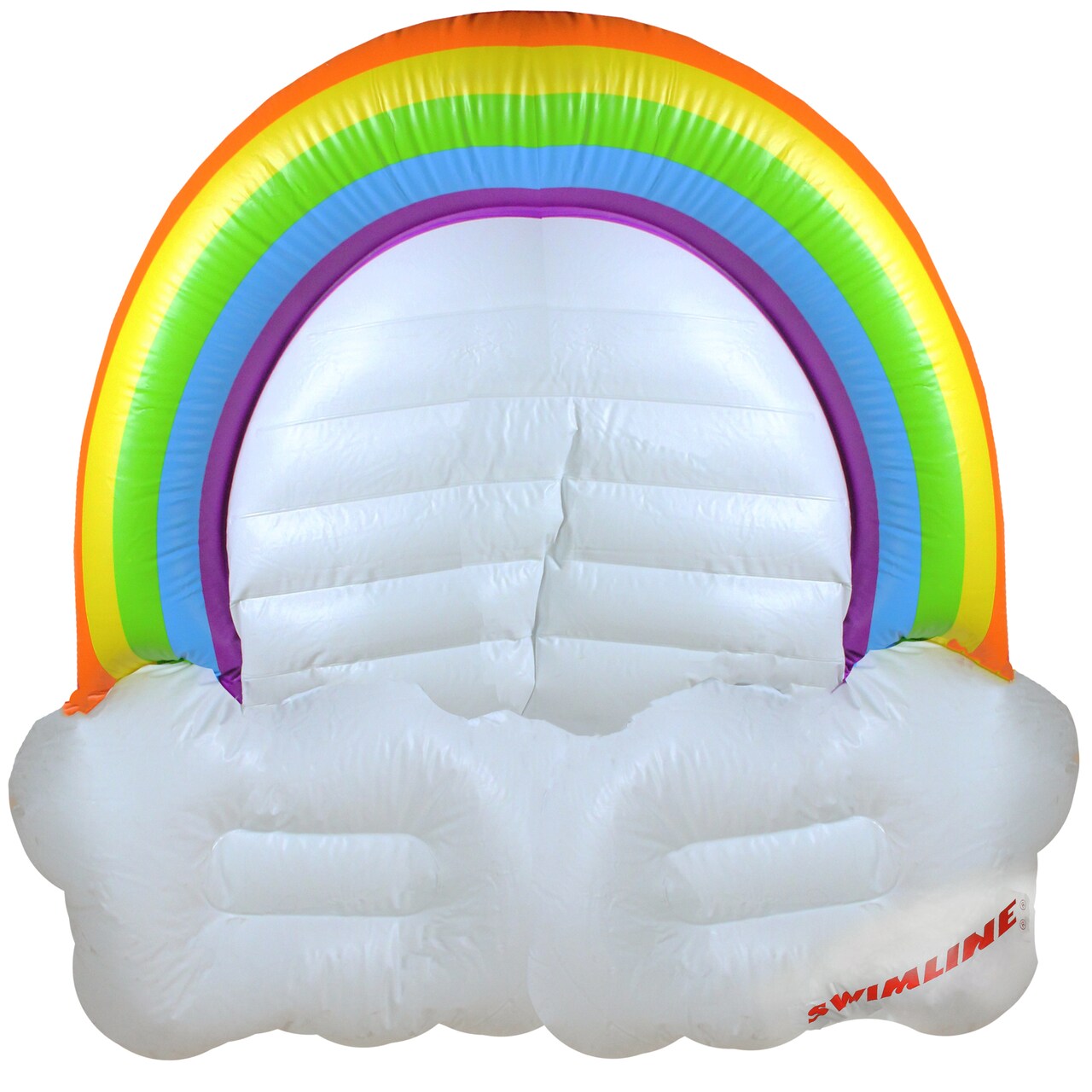 Swim Central Inflatable Rainbow and Clouds Swimming Pool Float Island, 68-Inch